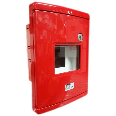 Cuadro de emergencia empotrado Gewiss 4 módulos rojo GW42231