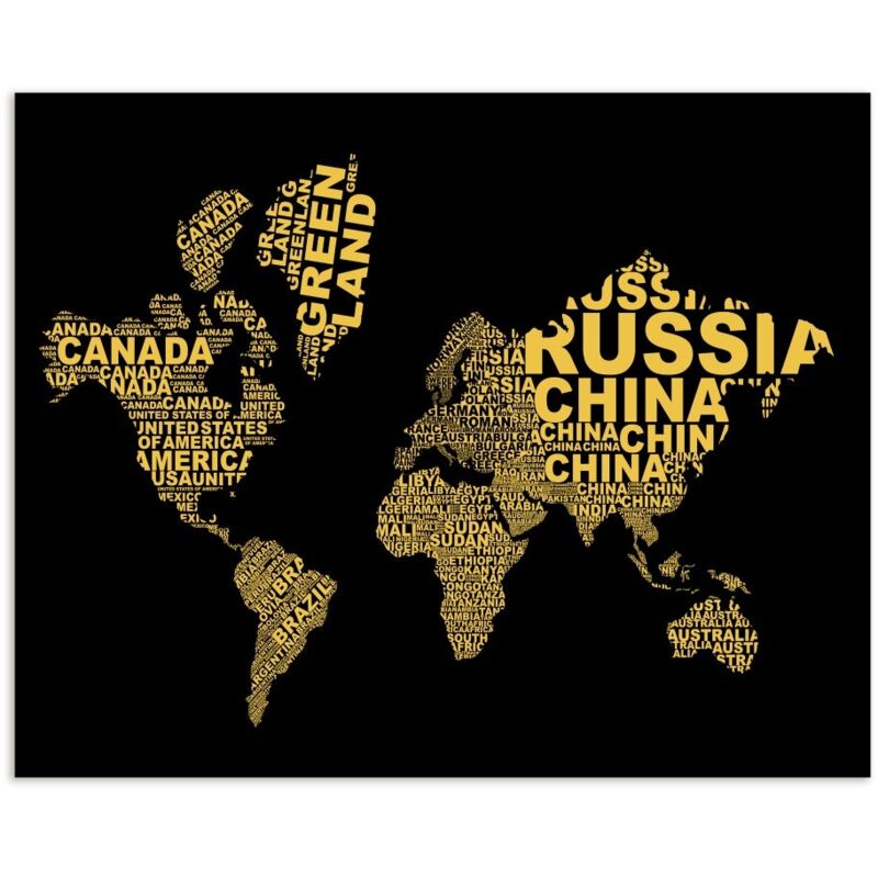 

Cuadro de mapa en lienzo negro de 80x100 cm