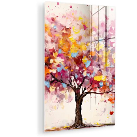 CUADRO DE METACRILATO Acuarela - Árbol - Arte - Abstracto Cuadros Para Dormitorio 60x90