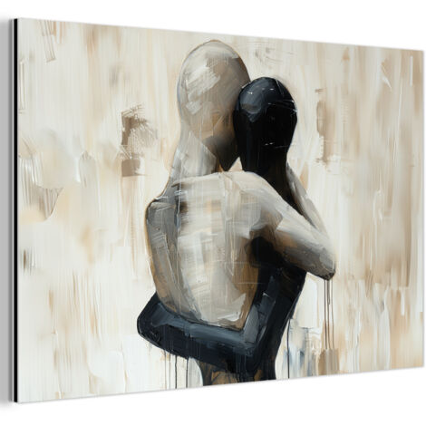 CUADRO DE METAL Abstracto - Amor - Blanco y negro - Moderno Cuadros Grande 120x80