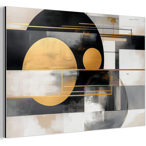 CUADRO DE METAL Abstracto - Oro - Plata - Formas - Estética - Moderno Cuadros Grande 120x80