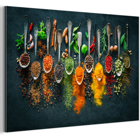 CUADRO DE METAL Hierbas - Especias - Cucharas Cuadros Grande 120x80