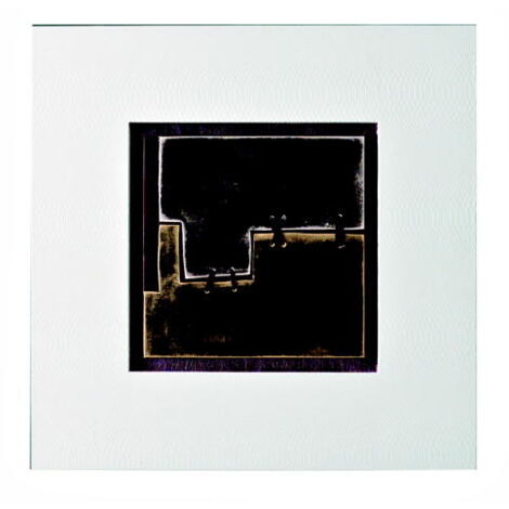 Cuadro de óleo sobre lienzo multicolor y marco de madera 80x80 cm