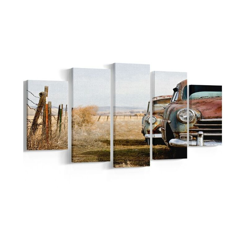 

Homemania - Cuadro De Pared - Paisaje de campo - para la sala de estar, la habitacion - Multicolor en Poliester, Madera, 20 x 3 x 40 cm (2 Stuecke),