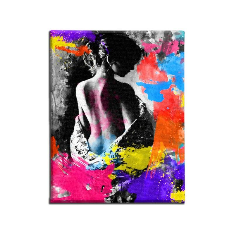 

Homemania - Cuadro De Pared - Retrato de mujer con bocetos en color - para la sala de estar, la habitacion - Multicolor en Poliester, Madera, 45 x 3