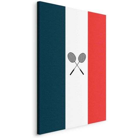 Cuadro decorativo en lienzo estampado sobre lienzo, diseño de los Juegos Olímpicos de París, raquetas de bádminton, 40x60 cm, 110018409