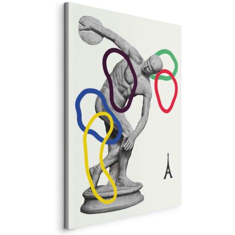Cuadro decorativo en lienzo impreso sobre lienzo, diseño de los Juegos Olímpicos de París, gráfico de collage 40 x 60 cm 110018353