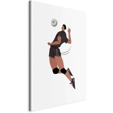 Cuadro decorativo en lienzo impreso sobre lienzo, patrón de los Juegos Olímpicos de París, jugador de voleibol 80x120 cm 110018428