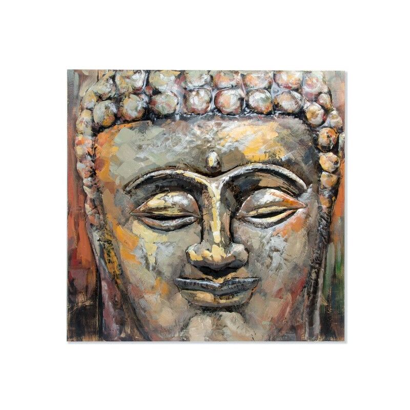 

Cuadro DKD Home Decor Buda Madera Metal Oriental Buda (80 x 80 x 7 cm)