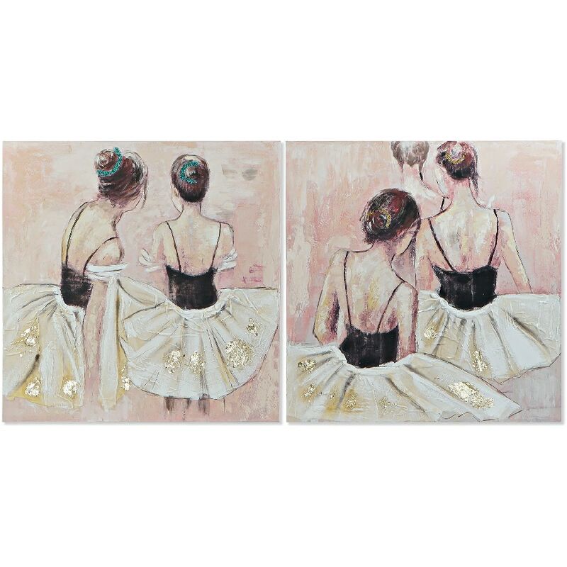 

Cuadro DKD Home Decor Dancers Bailarina (2 pcs) (100 x 3.5 x 100 cm)