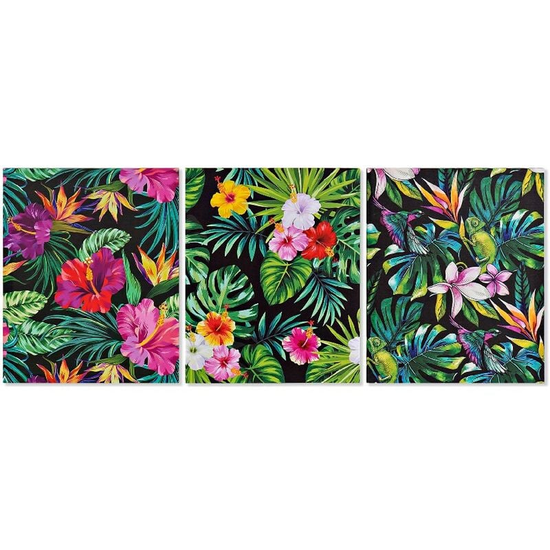 

Cuadro DKD Home Decor Floral Tropical 40 x 1.8 x 50 cm (3 pcs)