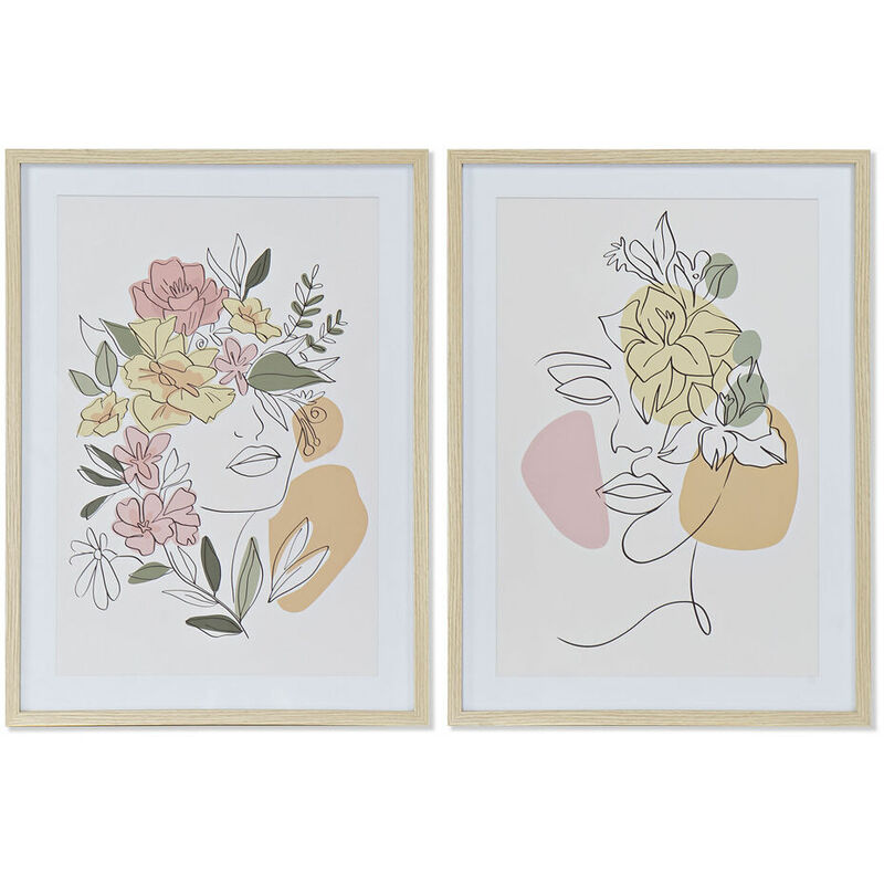 

Cuadro dkd home decor flores (2 pcs) (52.5 x 3 x 72.5 cm) Rogal