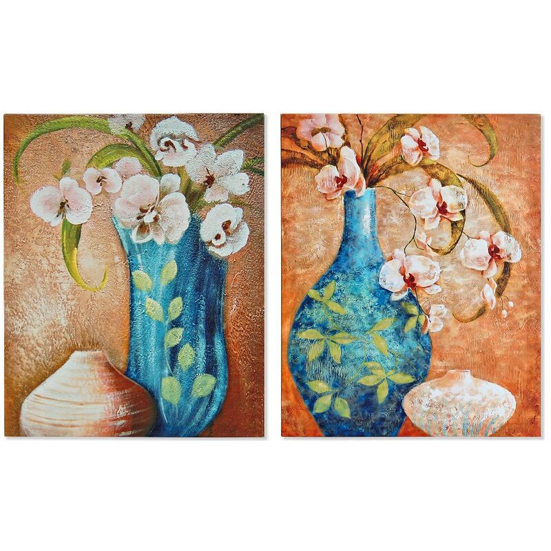 

Cuadro DKD Home Decor Flores 40 x 1.8 x 50 cm (2 pcs)