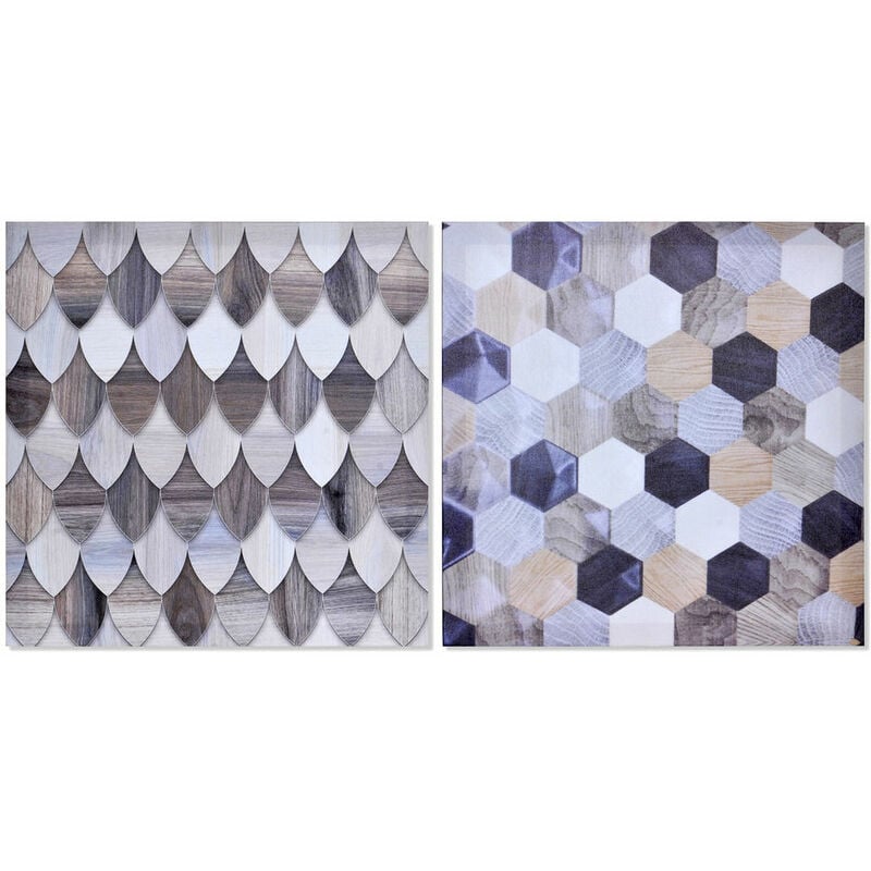 

Cuadro DKD Home Decor Geométrico Lienzo (2 pcs) (40 x 2 x 40 cm)