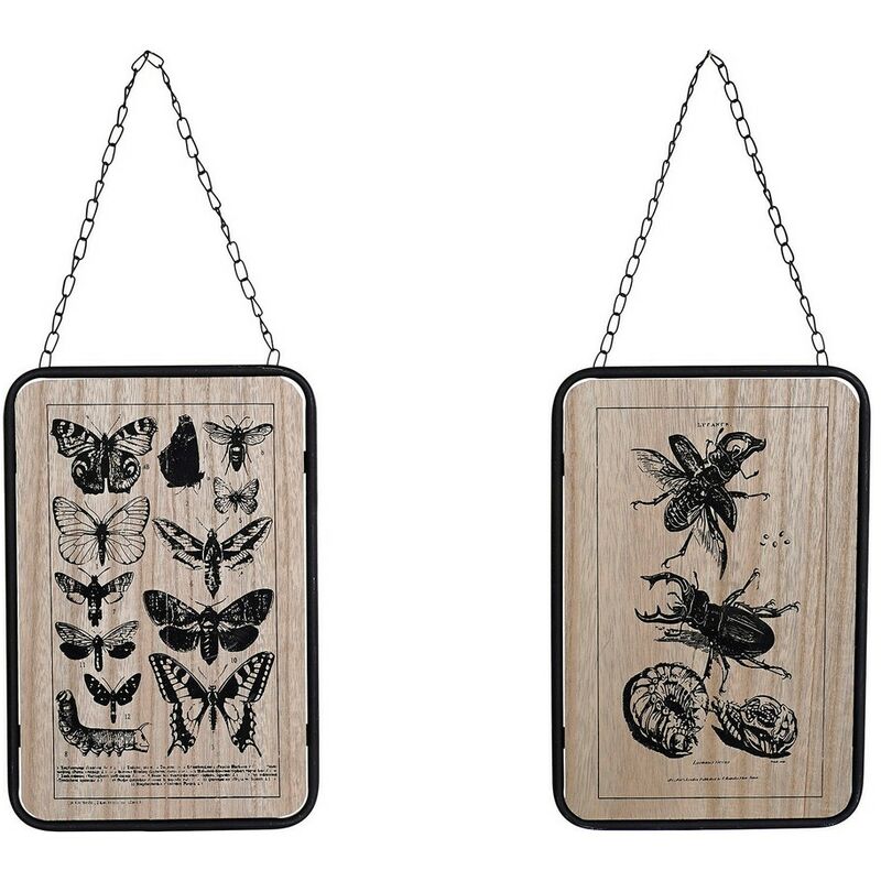 

Cuadro DKD Home Decor Insectos Negro Metal Madera MDF (2 pcs) (20.5 x 1 x 32 cm)