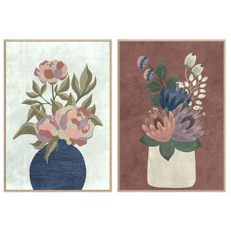 

Cuadro DKD Home Decor Jarrón (2 pcs) (53 x 4.3 x 73 cm)