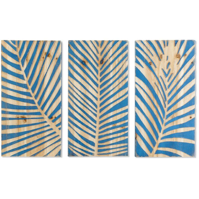 

Cuadro DKD Home Decor Leaf Hojas (3 pcs) (25 x 3 x 48 cm)