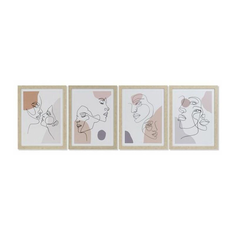 

Cuadro DKD Home Decor Lienzo Cara Con relieve (4 pcs) (45 x 2 x 60 cm)