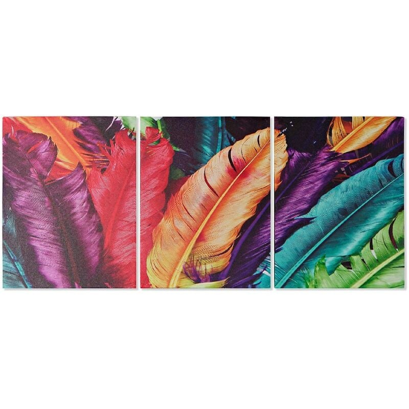 

Cuadro DKD Home Decor Lienzo Plumas (3 pcs) (30 x 1.8 x 40 cm)