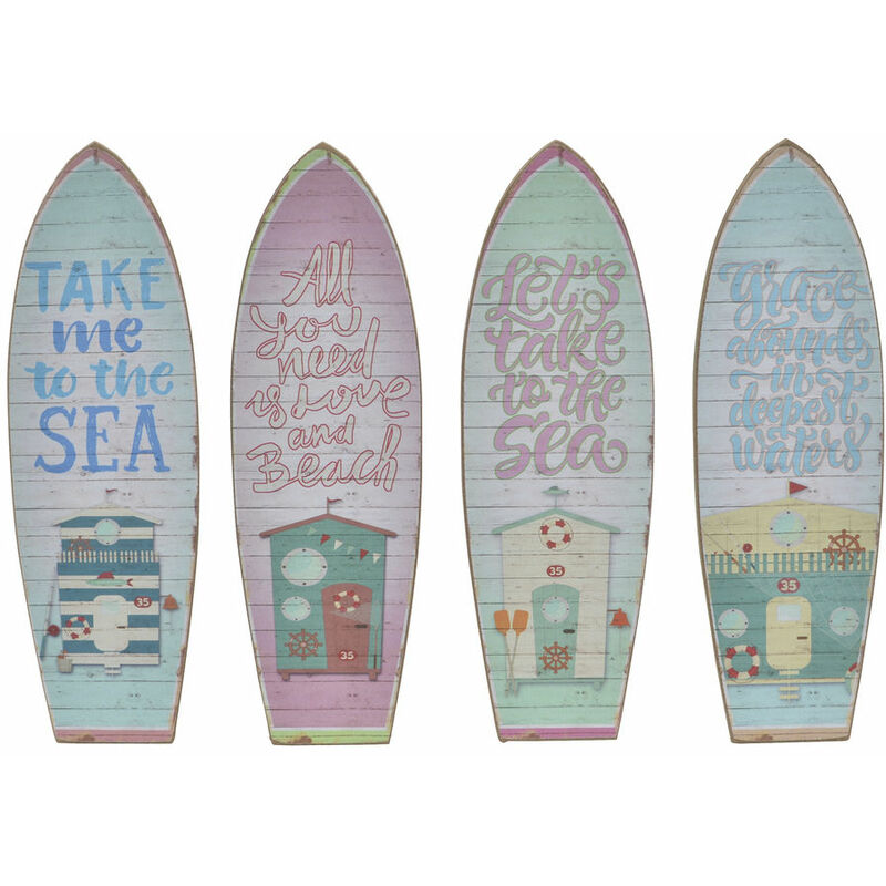 

Cuadro DKD Home Decor Madera Metal Papel Playa (4 pcs) (7 x 1 x 22 cm)