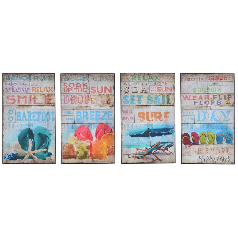 

Cuadro DKD Home Decor Madera Papel Playa (4 pcs) (15 x 1 x 25 cm)