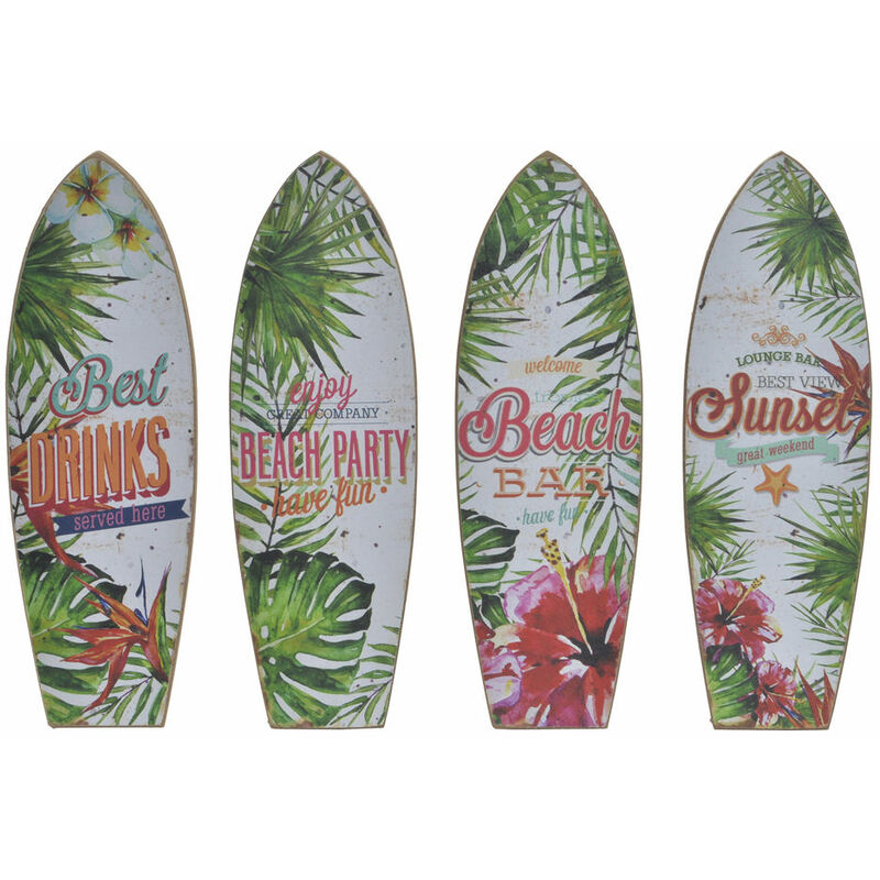 

Cuadro DKD Home Decor Madera Papel Tropical (4 pcs) (7 x 1 x 22 cm)