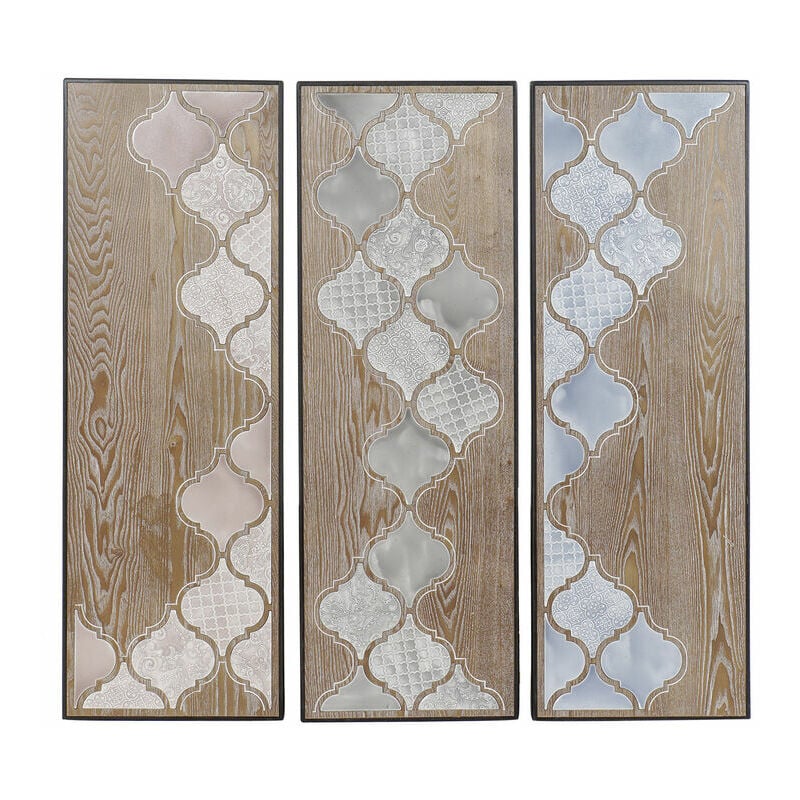 

Cuadro DKD Home Decor Metal Madera MDF Étnico (3 pcs) (40 x 3 x 120 cm)