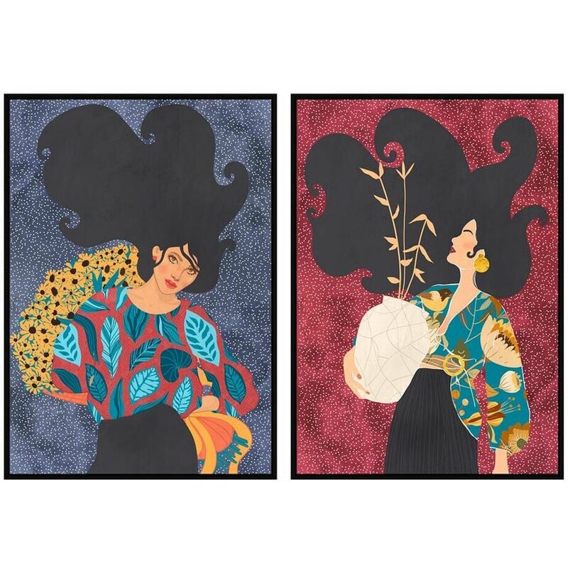 

Cuadro DKD Home Decor Mujer (2 pcs) (53 x 4.3 x 73 cm)