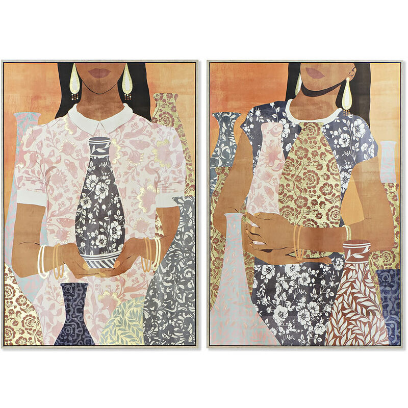 

Cuadro dkd home decor mujer (2 pcs) (83 x 4.5 x 123 cm) - Rogal