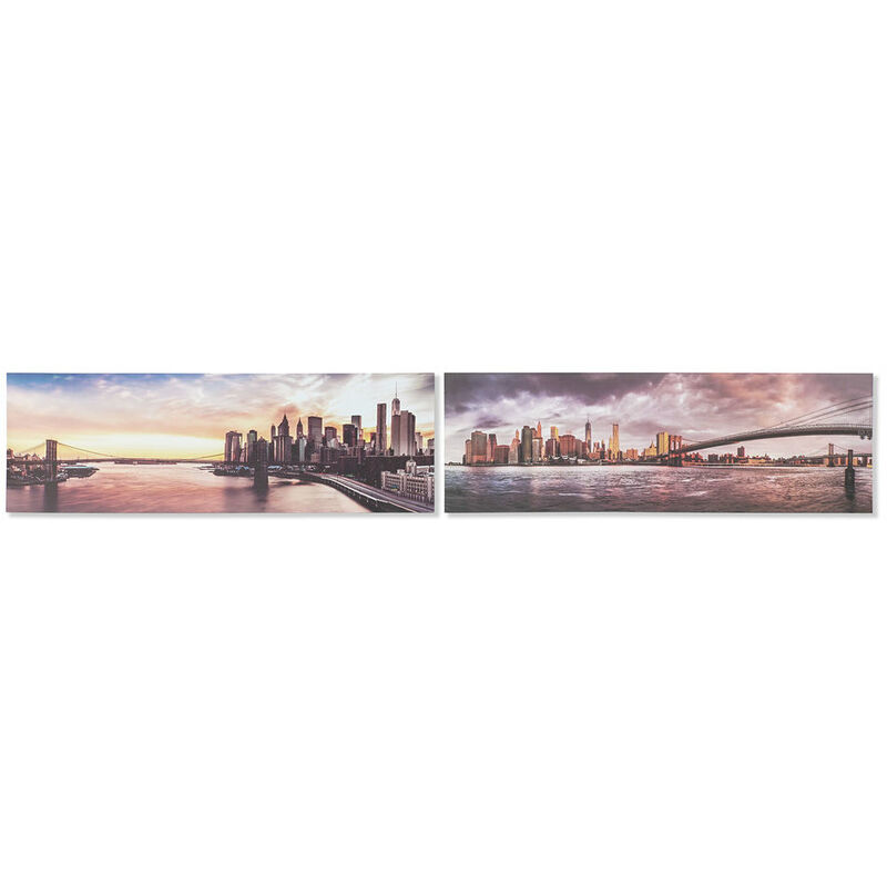 

Cuadro DKD Home Decor Pino Lienzo New York (2 pcs) (135 x 2.5 x 45 cm)