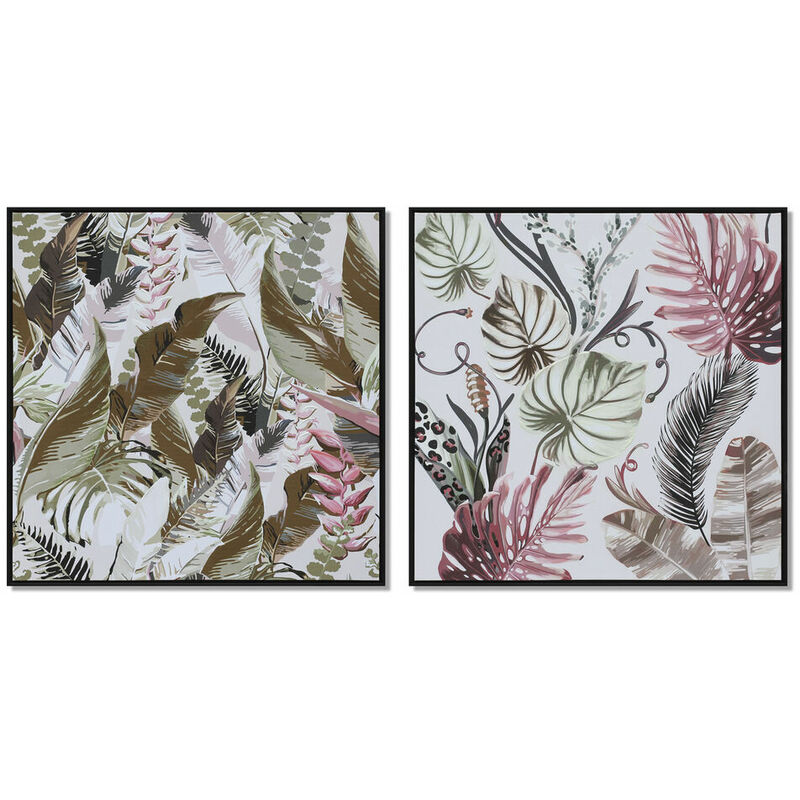 

Rogal - Cuadro dkd home decor poliestireno lienzo hojas (2 pcs) (80 x 2.8 x 80 cm)