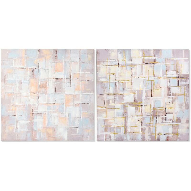 

Cuadro DKD Home Decor Squares Lienzo Abstracto (2 pcs) (100 x 3 x 100 cm)