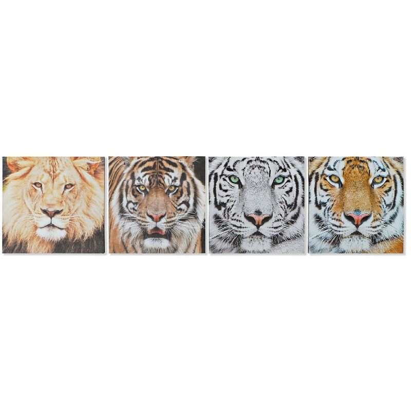 

Cuadro DKD Home Decor Tiger Lienzo (4 pcs) (40 x 1.8 x 40 cm)