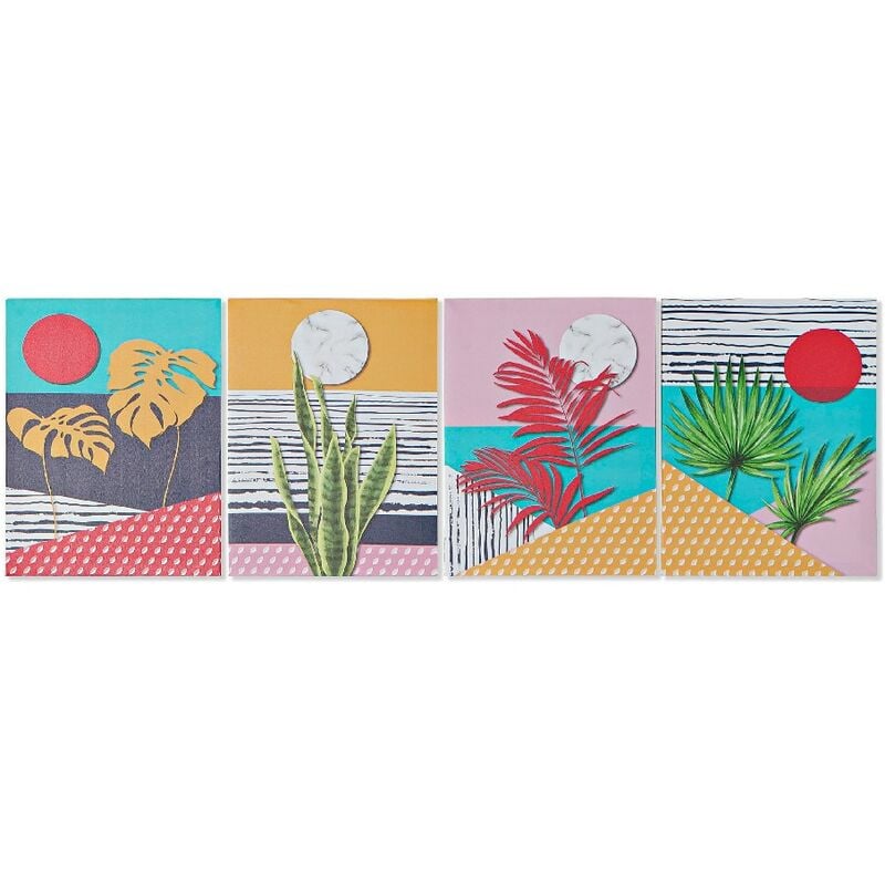 

Cuadro DKD Home Decor Tropical Lienzo (4 pcs) (30 x 1.8 x 40 cm)