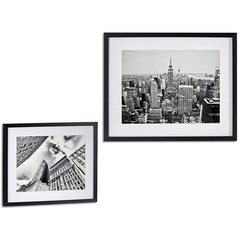 

Cuadro Edificio de viviendas Negro Madera (43 x 3 x 53 cm)