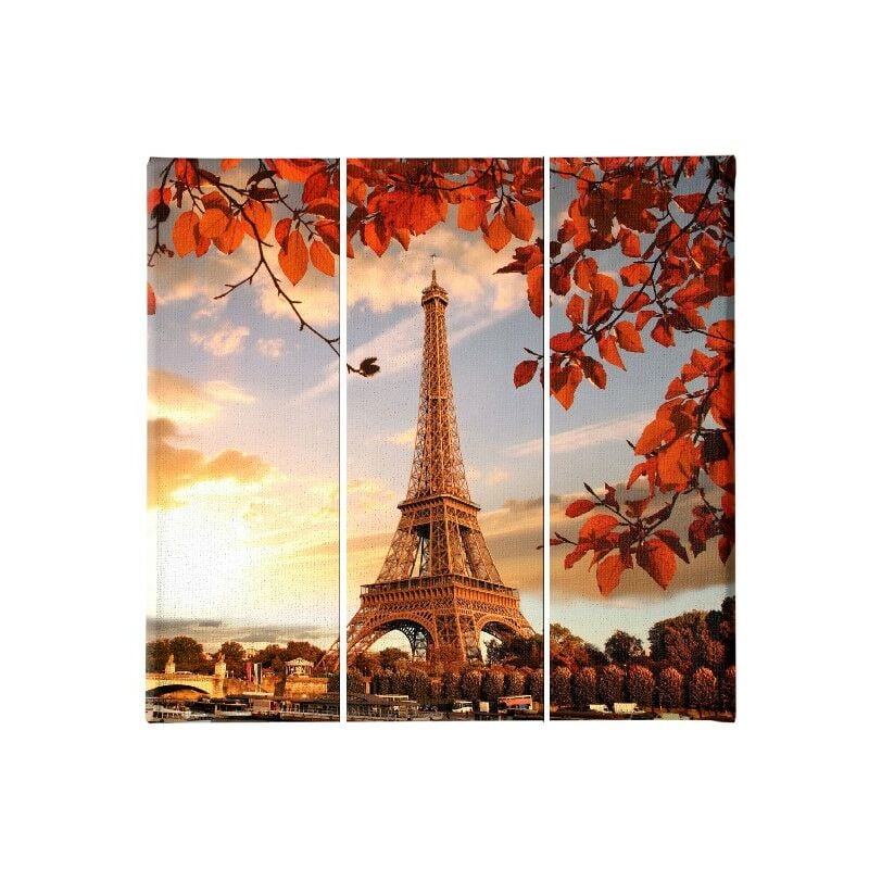 

Homemania - Cuadro Eiffel Tours - 3 piezas - Ciudades y paisajes - por sala de estar, habitacion - Multicolor en Poliester, madera, 69 x 3 x 50 cm