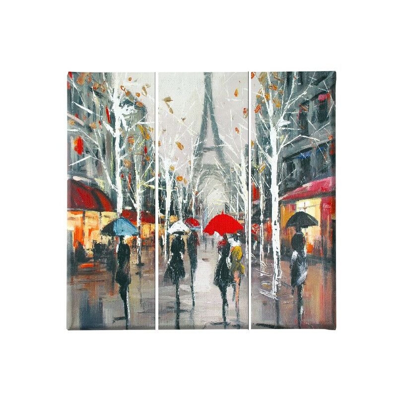 

Homemania - Cuadro Eiffel Tours - 3 piezas - Ciudades y paisajes - por sala de estar, habitacion - Multicolor en Poliester, madera, 69 x 3 x 50 cm