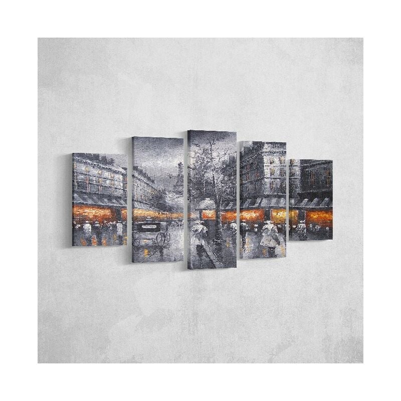 

Cuadro Eiffel Tours - 5 piezas - Ciudades y paisajes - por sala de estar, habitacion - Multicolor en Poliester, madera, 100 x 3 x 60 cm