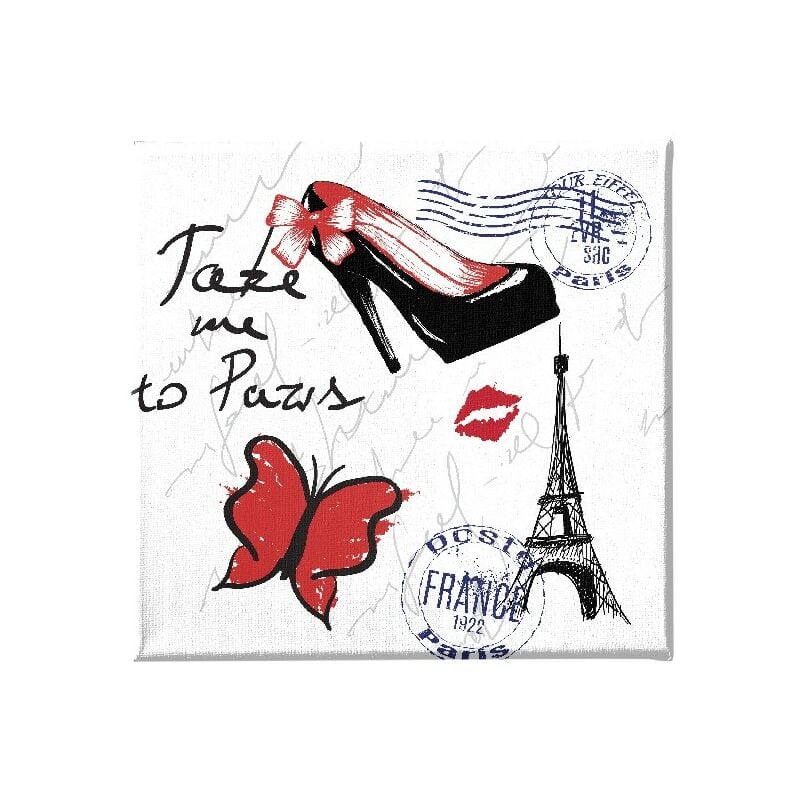 

Homemania - Cuadro Eiffel Tours - Citas - para la sala de estar, la habitacion - Multicolor en Poliester, madera, 60 x 3 x 60 cm