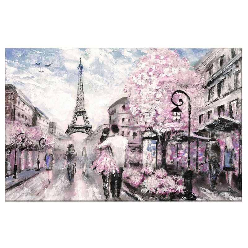 

Homemania - Cuadro Eiffel Tours - Ciudades y paisajes - para la sala de estar, la habitacion - Multicolor en Poliester, madera, 100 x 3 x 50 cm