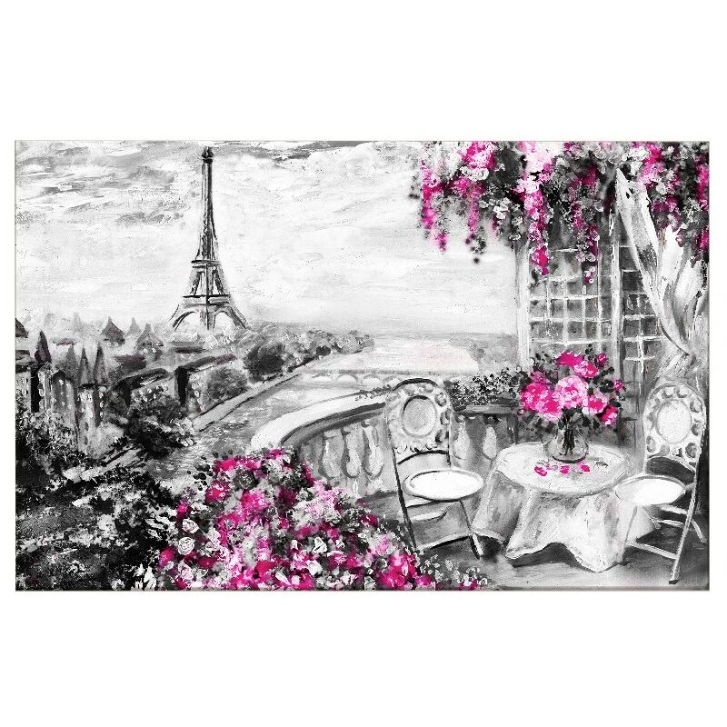 

Homemania - Cuadro Eiffel Tours - Ciudades y paisajes - para la sala de estar, la habitacion - Multicolor en Poliester, madera, 100 x 3 x 50 cm