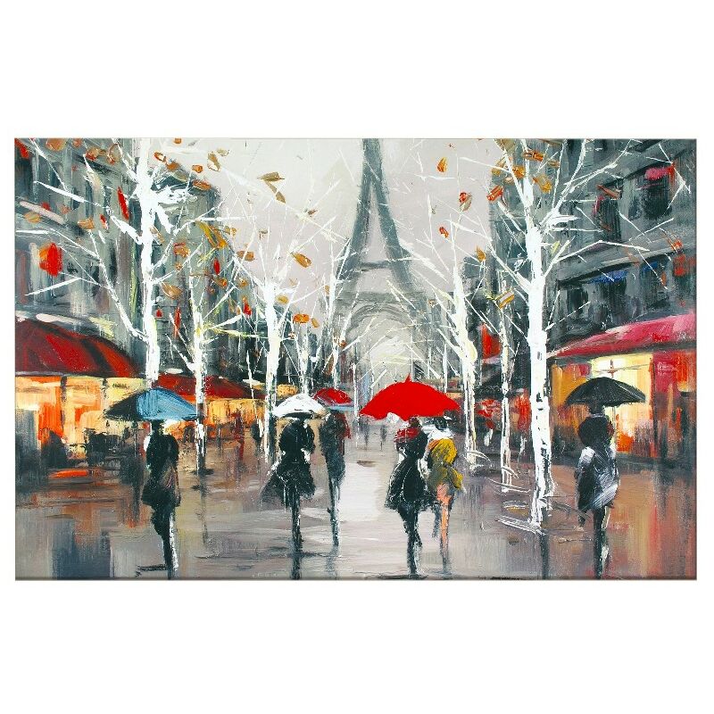 

Homemania - Cuadro Eiffel Tours - Ciudades y paisajes - para la sala de estar, la habitacion - Multicolor en Poliester, madera, 100 x 3 x 50 cm