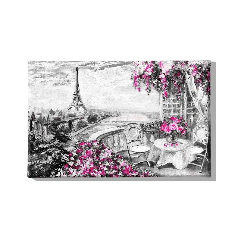 

Homemania - Cuadro Eiffel Tours - Ciudades y paisajes - para la sala de estar, la habitacion - Multicolor en Poliester, madera, 45 x 3 x 70 cm