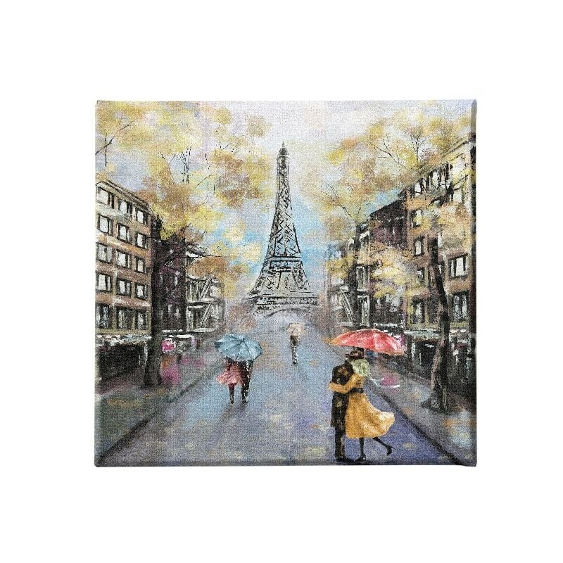 

Homemania - Cuadro Eiffel Tours - Ciudades y paisajes - para la sala de estar, la habitacion - Multicolor en Poliester, madera, 60 x 3 x 60 cm