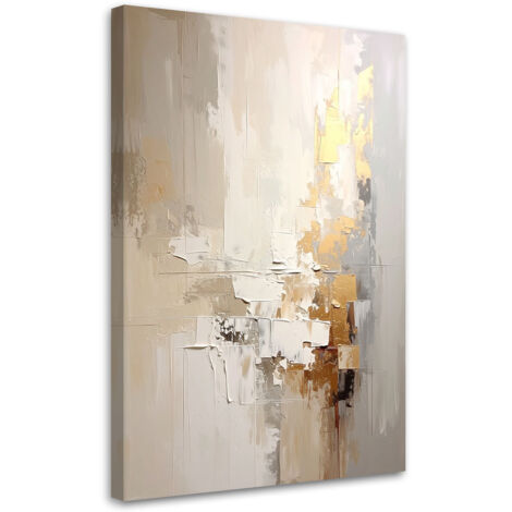 Cuadro en Lienzo, Abstracción moderna en beige, 20x30