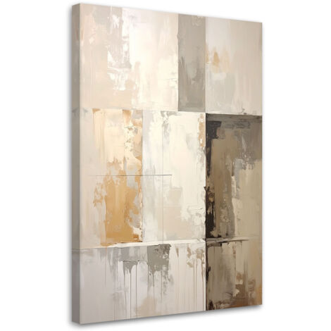 Cuadro en Lienzo, Abstracción moderna en beige, 20x30