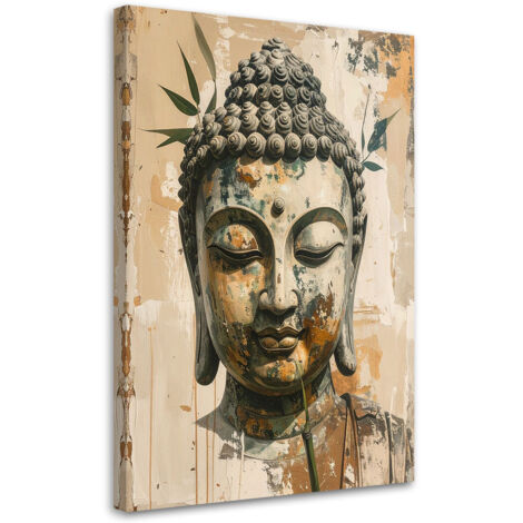 Cuadro en Lienzo, Buda Zen Spa Bambú oriental, 20x30