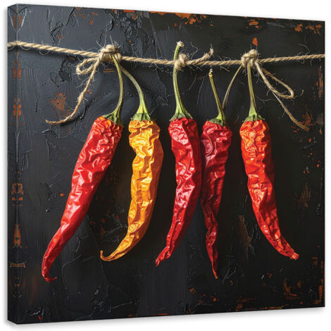 Cuadro en Lienzo, Chiles rojos secos, 20x20