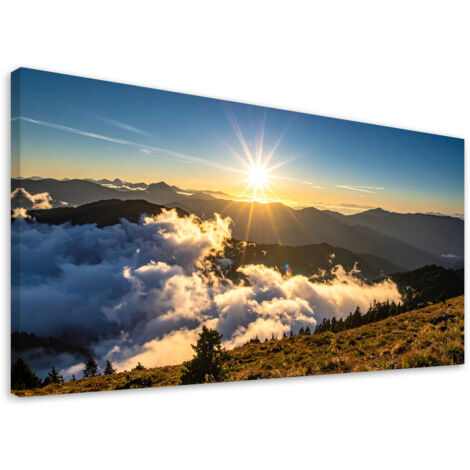 Cuadro en Lienzo, Cielo Sol Nubes, 80x40