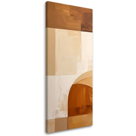 Cuadro en Lienzo, Composición geométrica en tonos beige, 40x120